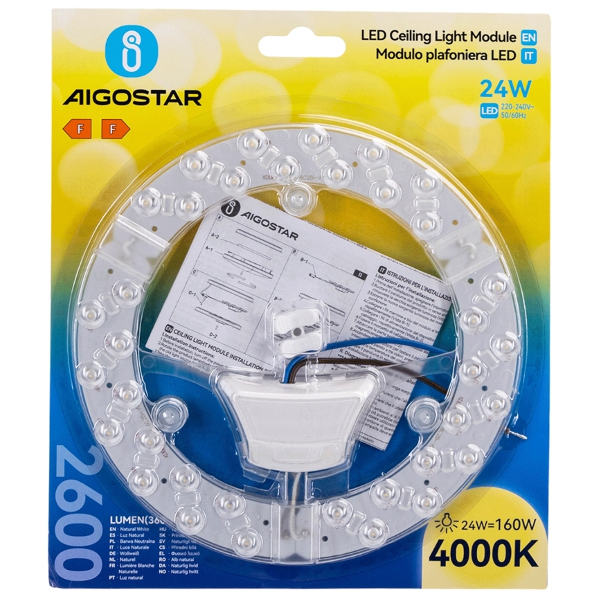 Aigostar - LED-Magnetmodul 24 W, 230 V, 4000 K