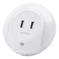 Aigostar - LED-Nachtlicht mit Dämmerungssensor für die Steckdose mit USB LED/0,4W/230V
