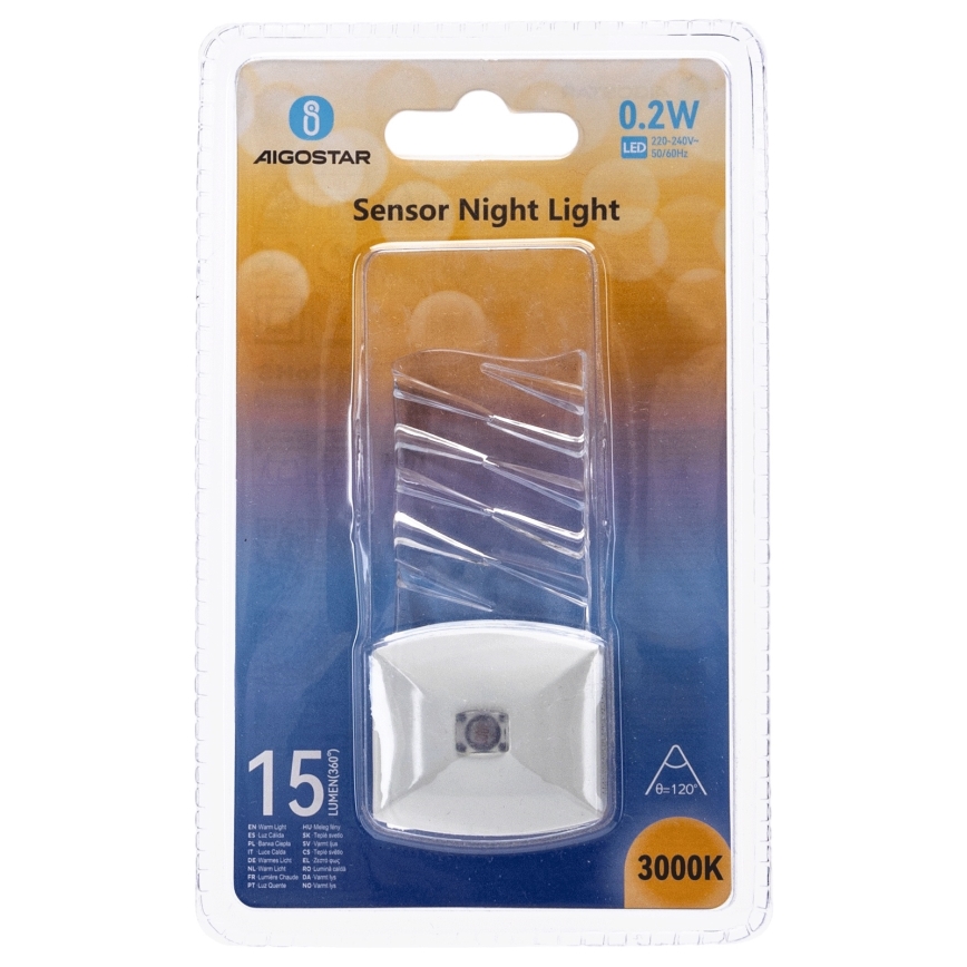 Aigostar - LED Nachtleuchte mit Dämmerungssensor LED/0,2W/230V 3000K