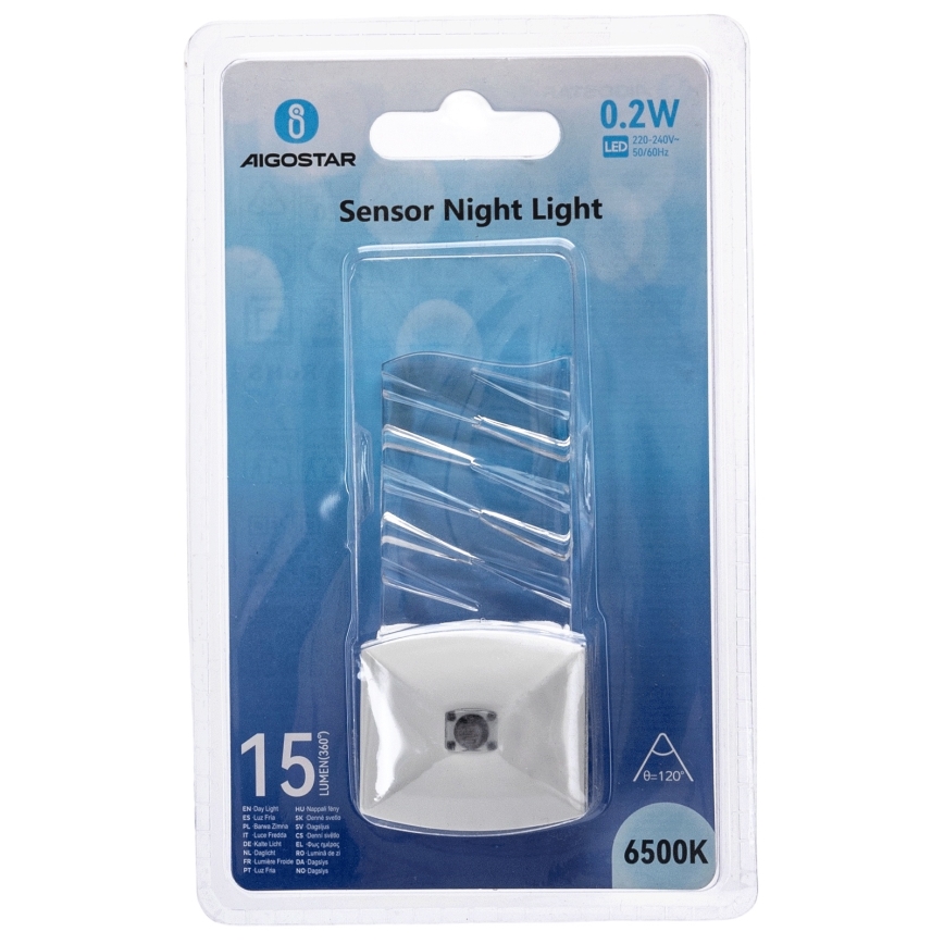 Aigostar - LED Nachtleuchte mit Dämmerungssensor LED/0,2W/230V 6500K
