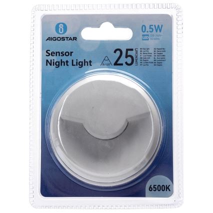 Aigostar - LED Nachtleuchte mit Dämmerungssensor LED/0,5W/230V 6500K