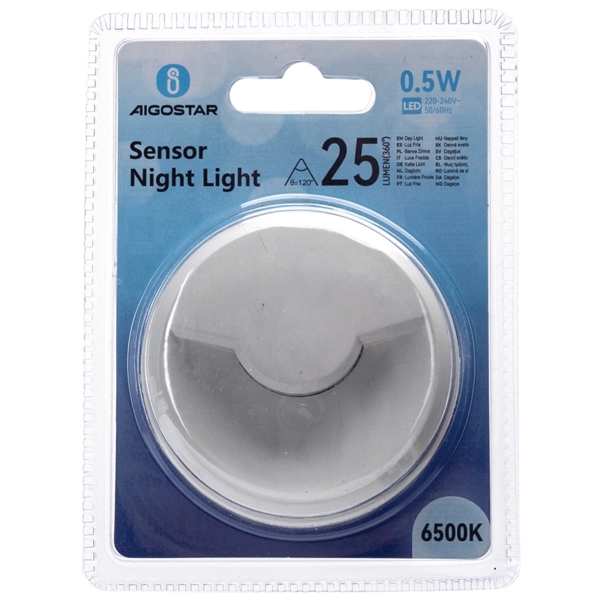 Aigostar - LED Nachtleuchte mit Dämmerungssensor LED/0,5W/230V 6500K