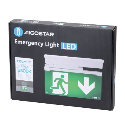 Aigostar - LED-Notleuchte EMERGENCY EXIT LED/3,6W/230V 6500K 500mAh