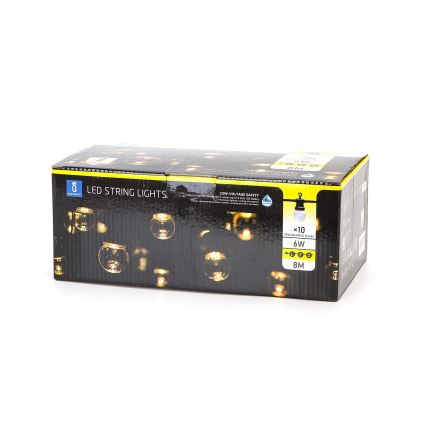 Aigostar - LED Outdoor Deko-Kette 10xLED/8m IP44 warmweiß