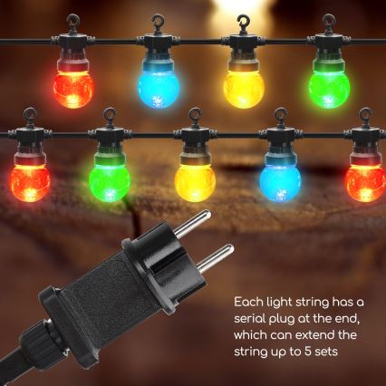 Aigostar - LED Outdoor Deko-Kette 10xLED/8m IP44 warmweiß