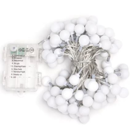 Aigostar - LED-Weihnachtslichterkette für den Außenbereich 100xLED/3xAA/8 Funktionen 10,3 m IP44 kaltweiß