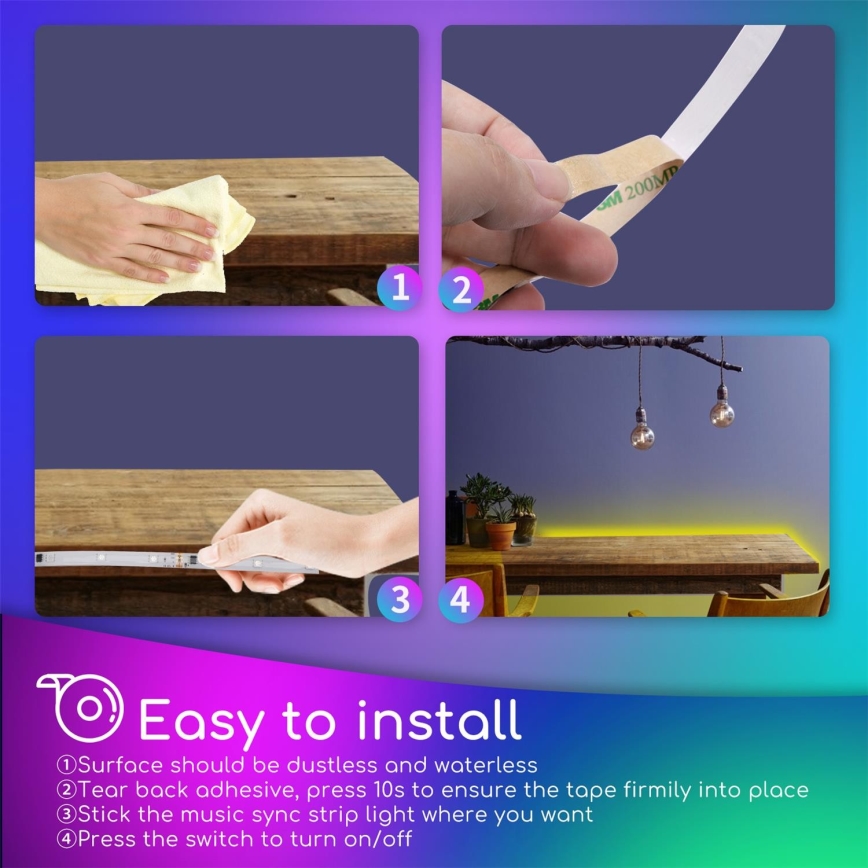 Aigostar - LED RGB dimmbarer Außenlichtstreifen 3m LED/24W/12/230V IP65 + Fernbedienung