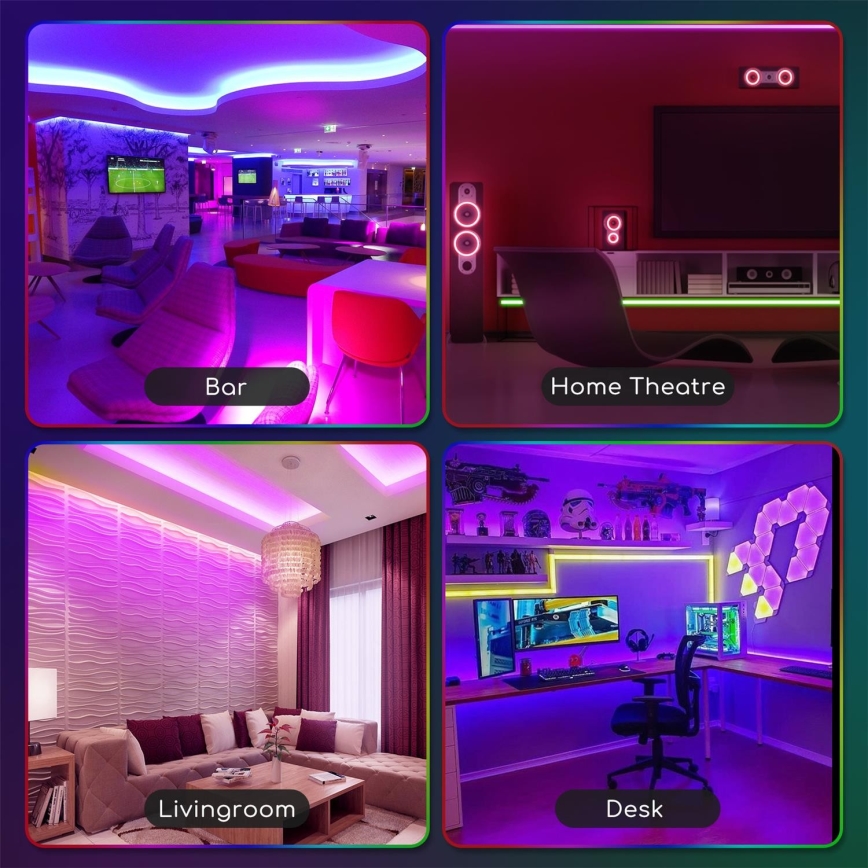 Aigostar - LED RGB dimmbarer Außenlichtstreifen 3m LED/24W/12/230V IP65 + Fernbedienung