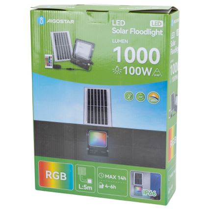 Aigostar - LED RGB dimmbarer Solarstrahler LED/100W/3,2V IP66 + Fernbedienung