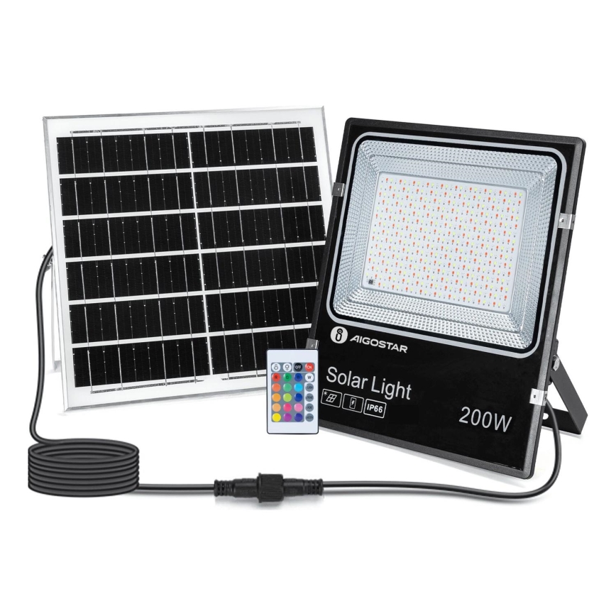 Aigostar - LED RGB Dimmbarer Solarstrahler LED/200W/3,2V IP66 16000 mAh + Fernbedienung