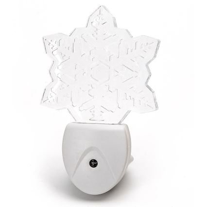 Aigostar - LED RGB Nachtleuchte mit Dämmerungssensor LED/0,5W/230V Schneeflocke