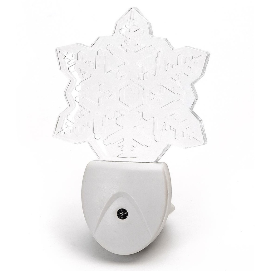 Aigostar - LED RGB Nachtleuchte mit Dämmerungssensor LED/0,5W/230V Schneeflocke