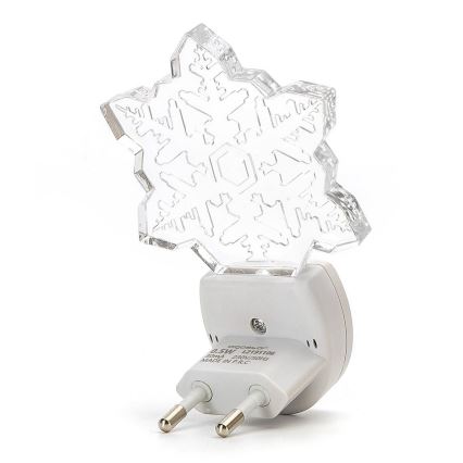 Aigostar - LED RGB Nachtleuchte mit Dämmerungssensor LED/0,5W/230V Schneeflocke