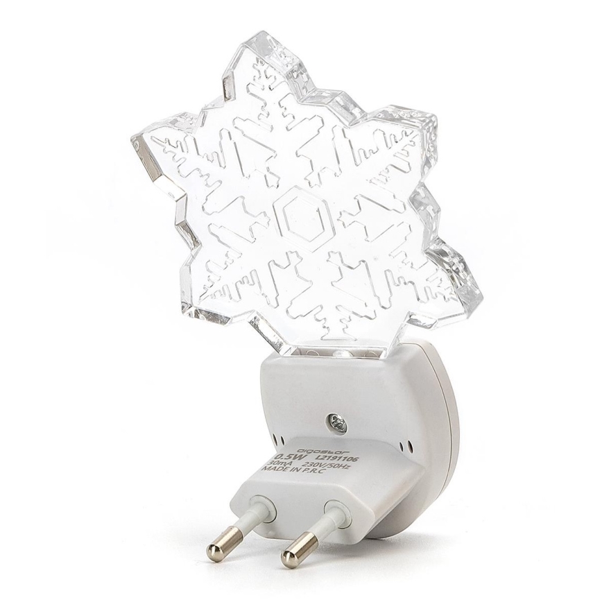 Aigostar - LED RGB Nachtleuchte mit Dämmerungssensor LED/0,5W/230V Schneeflocke