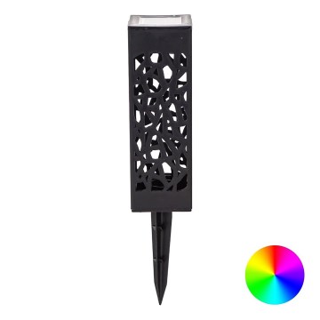 Aigostar - LED-RGB-Solarleuchte LED/0,006W/1,2V 28,5cm schwarz  IP44