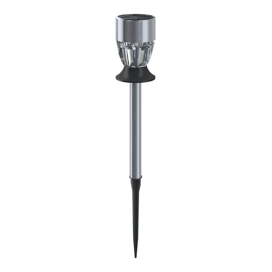 Aigostar - LED-RGB-Solarleuchte LED/0,006W/1,2V 35,5 cm matt Chrom IP44