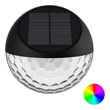 Aigostar - LED-RGB-Solarwandleuchte LED/2W/1,2V schwarz IP44