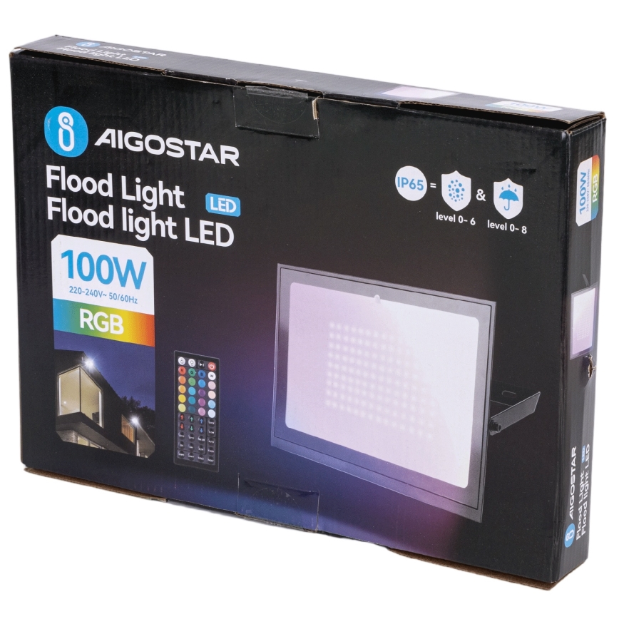 Aigostar - LED-RGB-Strahler LED/100W/230V IP65 + Fernbedienung
