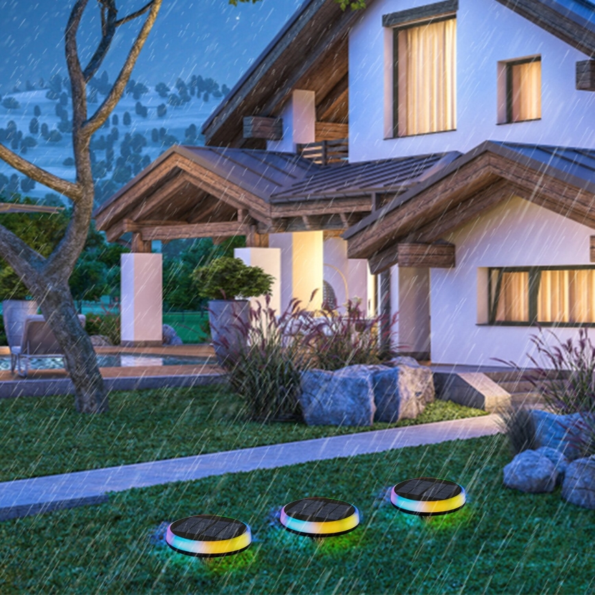 Aigostar - LED RGBIC Solarleuchte LED/0,6W/3,7V IP65 2000 mAh