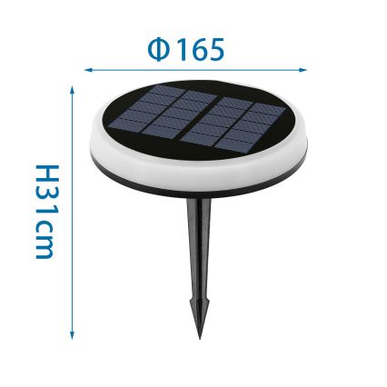 Aigostar - LED RGBIC Solarleuchte LED/0,6W/3,7V IP65 2000 mAh