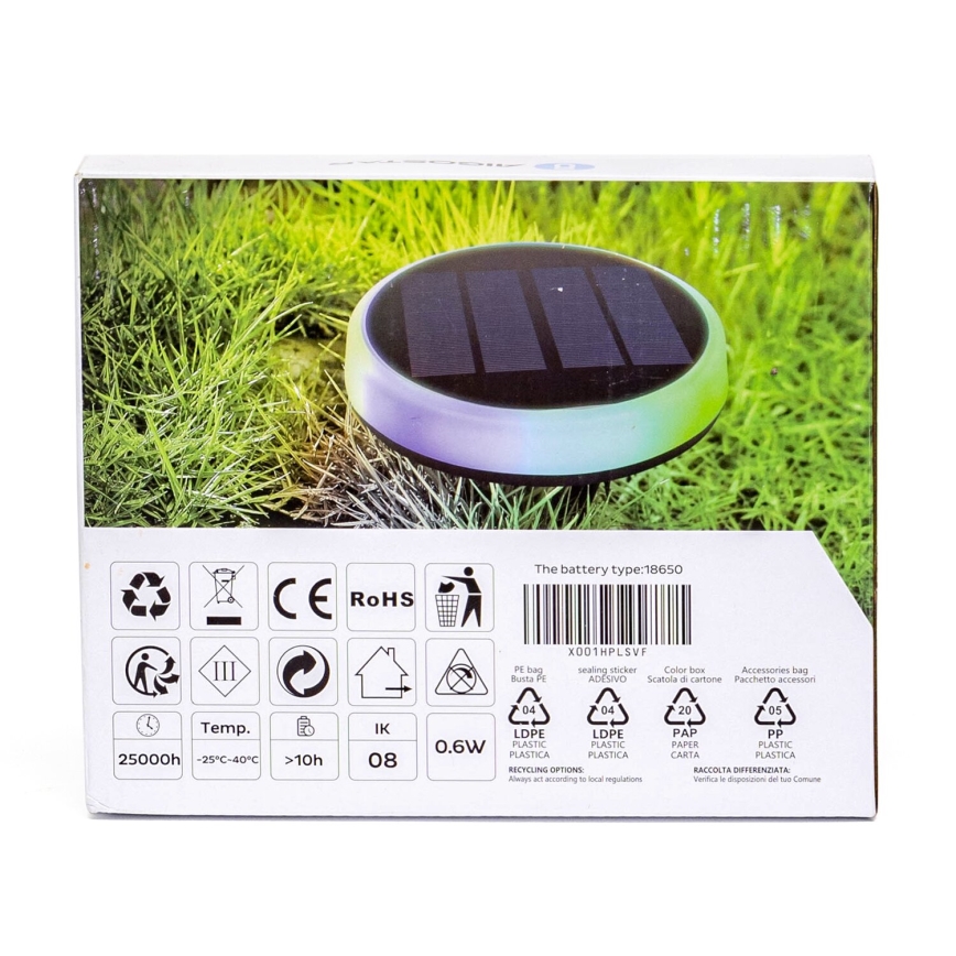 Aigostar - LED RGBIC Solarleuchte LED/0,6W/3,7V IP65 2000 mAh