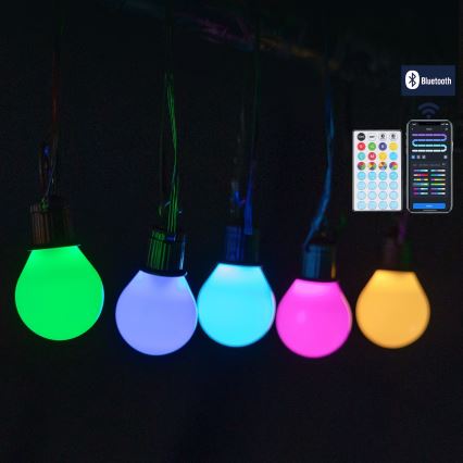 Aigostar - LED RGBICW Smarte Outdoor-Lichterkette MESH 25 LEDs 5 m IP44 + Fernbedienung