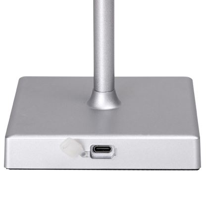 Aigostar - Dimmbare, aufladbare LED-RGBW-Tischleuchte für den Außenbereich LED/4W/5V 3600mAh weiß/matt Chrom IP54