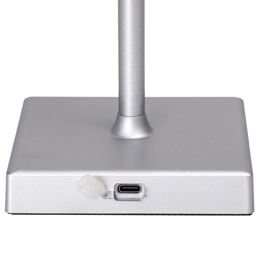 Aigostar - Dimmbare, aufladbare LED-RGBW-Tischleuchte für den Außenbereich LED/4W/5V 3600mAh weiß/matt Chrom IP54