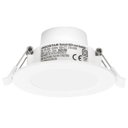 Aigostar - LED-RGBW- Dimmbare Einbauleuchte für Badezimmer MESH Smart LED/3W/230V 2700-6500K IP44