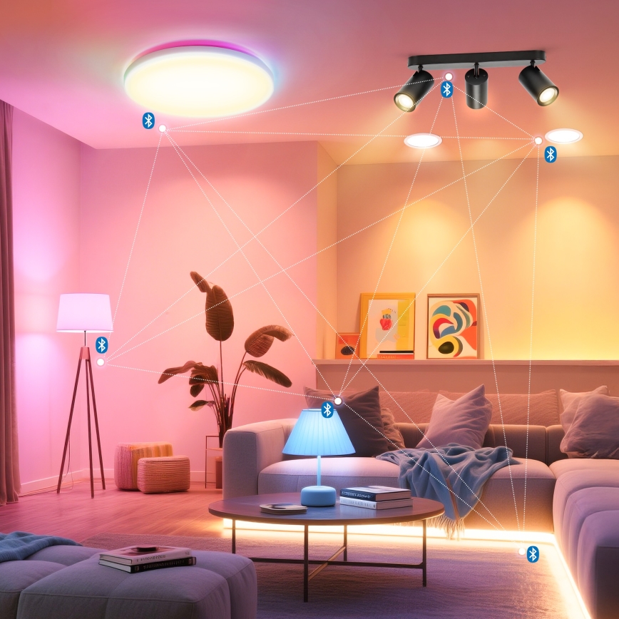 Aigostar - LED RGBW dimmbarer Einbaustrahler MESH 3xLED/4,9W/230V 2700-6500K Weiß + Fernbedienung