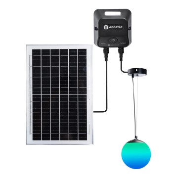 Aigostar - LED RGBW dimmbar Solar-Hängeleuchte MESH LED/5W/3,7V 8000 mAh 2700K-6500K IP65 Ø 30 cm