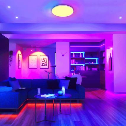 Aigostar - LED RGBW dimmbares Badezimmer-Deckenleuchte LED/18W/230V 3000-6500K Ø 30 cm IP44 + Fernbedienung