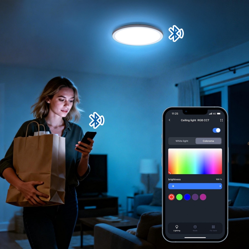 Aigostar - LED RGBW dimmbare Deckenleuchte MESH LED/36W/230V 3000-6500K schwarz + Fernbedienung