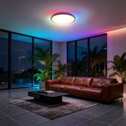 Aigostar - LED RGBW dimmbare Deckenleuchte MESH LED/36W/230V 3000-6500K schwarz + Fernbedienung