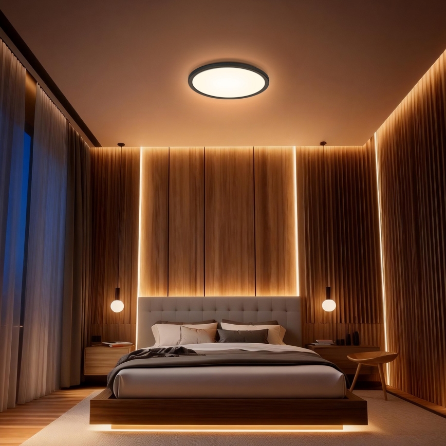 Aigostar - LED RGBW dimmbare Deckenleuchte MESH LED/36W/230V 3000-6500K schwarz + Fernbedienung