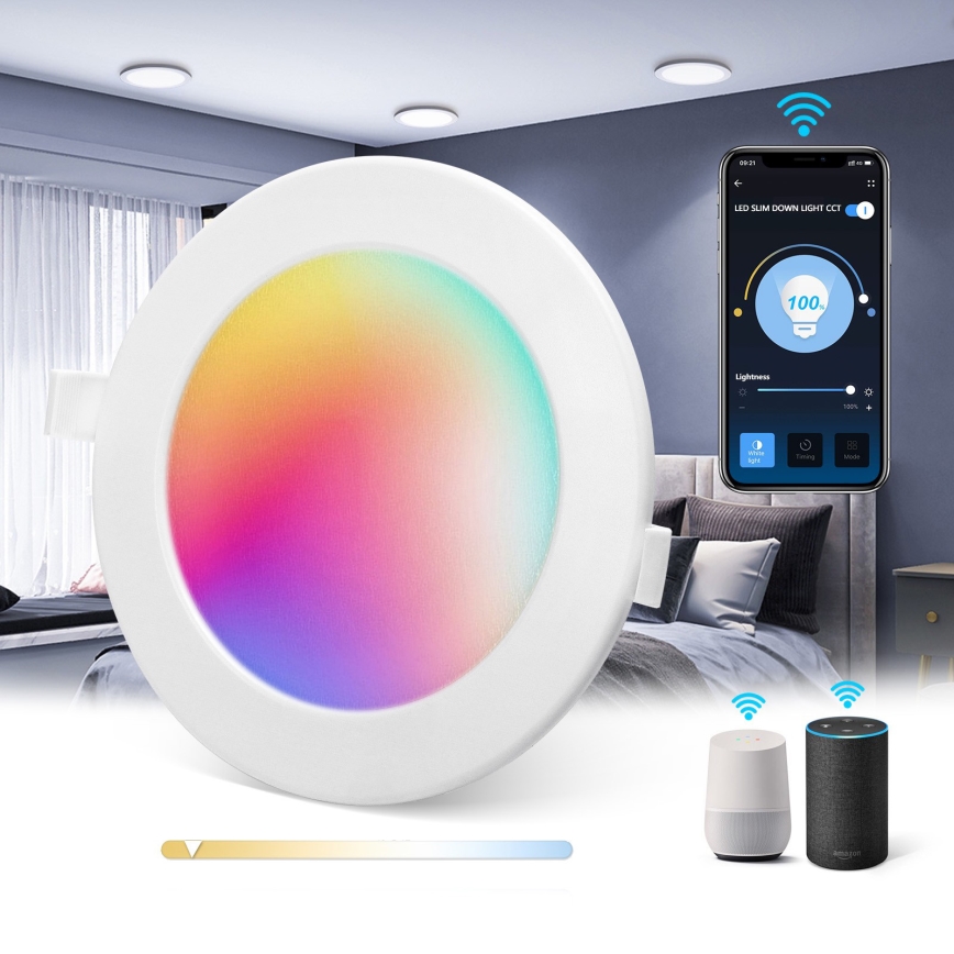 Aigostar - LED-RGBW- Dimmbare Einbauleuchte für Badezimmer MESH Smart LED/3W/230V 2700-6500K IP44