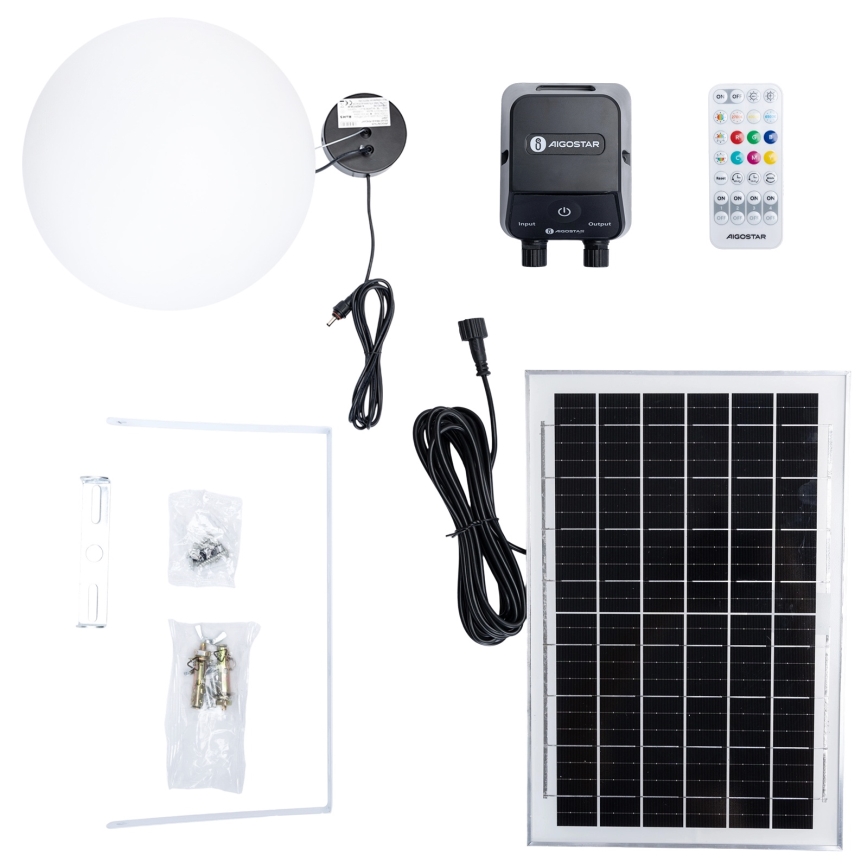 Aigostar - LED RGBW Dimmbare Solar-Hängeleuchte MESH LED/5W/3,7V 8000 mAh 2700K-6500K IP65 d 30 cm