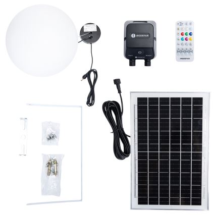 Aigostar - LED RGBW dimmbar Solar-Hängeleuchte MESH LED/5W/3,7V 8000 mAh 2700K-6500K IP65 Ø 30 cm