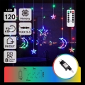 Aigostar - LED RGBY Außen-Weihnachtslichterkette 120xLED/8 Funktionen 3x0,6m IP44 mehrfarbig + Fernbedienung