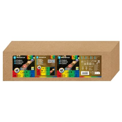 Aigostar - LED RGBY Solar-Weihnachtsleuchte 5×LED/1,2 V/8 Funktionen 1 m IP65 800 mAh Schneeflocken