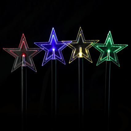 Aigostar - LED RGBY Solarleuchte 5×LED/1,2 V/8 Funktionen 1 m IP65 800 mAh Sternen-Design