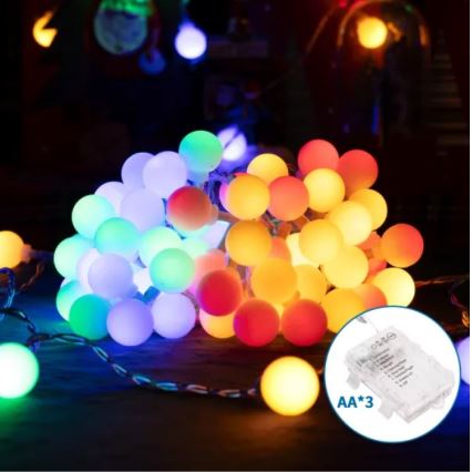 Aigostar - LED-RGBY-Weihnachtslichterkette für den Außenbereich 25xLED/3xAA/8 Funktionen 2,8 m IP44