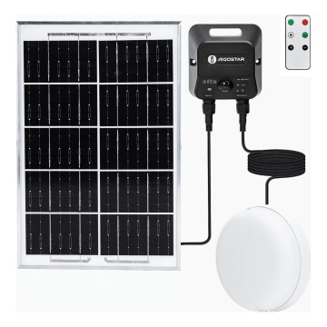 Aigostar - LED-Solar-Deckenleuchte mit Sensor, 70 W, 3,7 V, 6000 mAh, IP65 + Fernbedienung