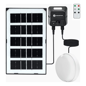 Aigostar - LED-Solar-Deckenleuchte mit Sensor LED/35W/3,7V 3000 mAh IP65 + Fernbedienung