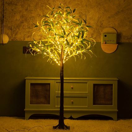 Aigostar - LED Solar-Dekoration 150xLED/3,2m IP65 1200 mAh warmweiß Olive