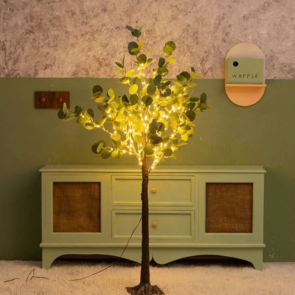 Aigostar - LED Solar-Dekoration 210xLED/3,5m IP65 300 mAh warmweiß Eukalyptus