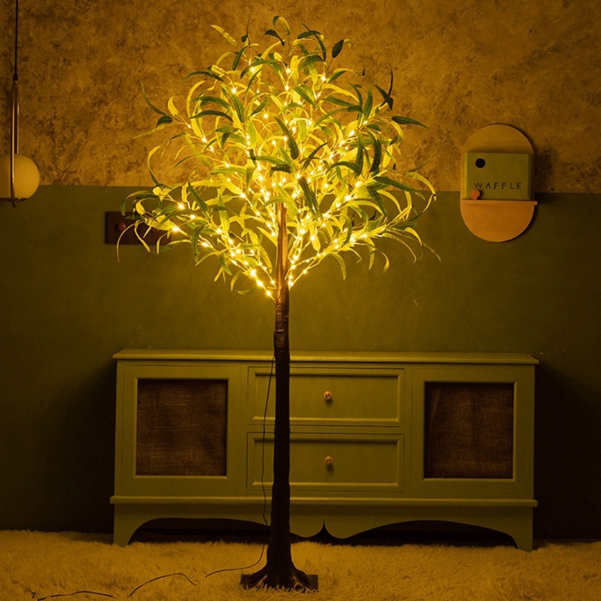 Aigostar - LED Solar-Dekoration 210xLED/3,5m IP65 1200 mAh warmweiß Olive