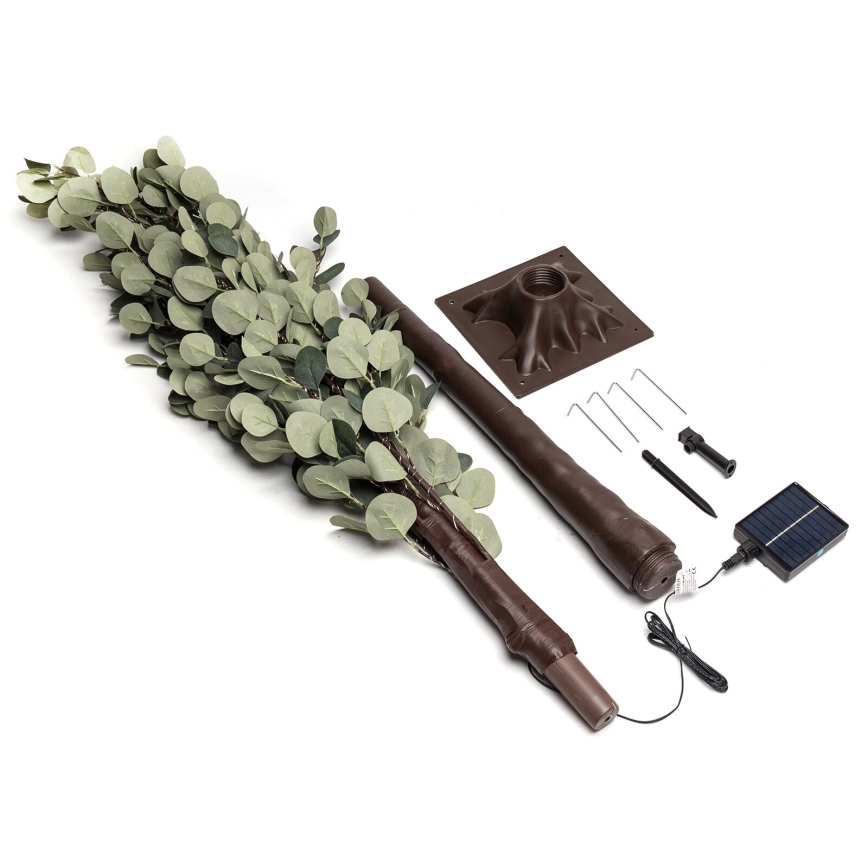 Aigostar - LED Solar-Dekoration 285xLED/3,8m IP65 1200 mAh warmweiß Eukalyptus