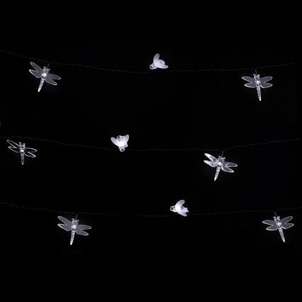 Aigostar - Solar-LED-Dekorations-Lichterkette 50 LEDs / 8 Funktionen 10 m 800 mAh IP65 kaltweiß