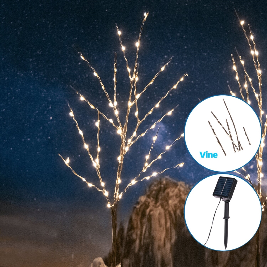Aigostar - LED Solar-Dekoration 140xLED/3m IP65 300 mAh warmweiβ Weinstock